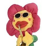 Електрична танцююча співоча квітка-саксофоніст Рожевий, Музична дитяча іграшка, що танцює, фото 9