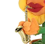 Електрична танцююча співоча квітка-саксофоніст Помаранчевий, Музична дитяча іграшка, фото 6