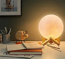 Настільний світильник Magic 3D Moon Light 18 см, 3d світильник місяць, Лампа нічник, 3d світильник місяць, фото 3