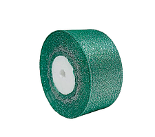 Парчевая лента с серебряной нитью, ширина 4 см, цвет-зеленый, метр, Зелёный