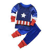 Піжама Капітан Америка, кріплення для хлопчика, вода для сну, костюм Капітан Америка для хлопчиків