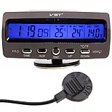 Годинник автомобільний VST 7045, Годинник з термометром в авто, фото 3