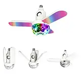 Лампа LED в патрон музична з 4 лопатями, Світлодіодна музична лампа, Обертова дисколампа, Обертова дисколампа, фото 3