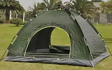 Намет автоматичний Smart Camp Pro 4-х місний ЗЕЛЕНИЙ, Саморозкладний намет, фото 3