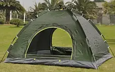 Намет автоматичний Smart Camp Pro 6-ти місцевий 6-ти місний ЗЕЛЕНИЙ, Саморозкладний намет, фото 4