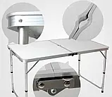 Стіл алюмінієвий валіза для пікніка зі стільцями ОРАНЖЕВИЙ, Розкладний туристичний стіл, фото 4