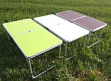 Стіл алюмінієвий валіза для пікніка зі стільцями ОРАНЖЕВИЙ, Розкладний туристичний стіл, фото 2