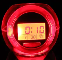 Електронний настільний годинник з підсвічуванням 7 Color Changing Alarm Clock, Годинники з будильником, фото 5