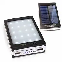 Моб. Зарядка Power Bank Metal+LED Solar 90000 mah | Портативний зарядний пристрій | Сонячний повер банк, фото 2