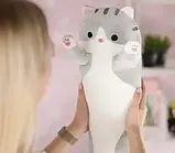 М'яка іграшка-подушка Кіт сірий 50 см, Іграшка-антистрес, Плюшева іграшка для дітей і дорослих, фото 8