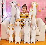 М'яка іграшка-подушка Кіт коричневий 50 см, Іграшка-антистрес, Плюшева іграшка, фото 5