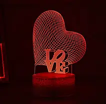 3D світильник серце LOVE, 3д нічник, Настільний світильник-нічник, 3д нічник, фото 3