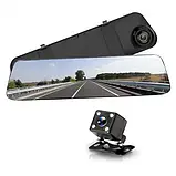 DVR C11 metal дзеркало з двома камерами, Реєстратор в машину, Автореєстратор, фото 3
