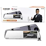DVR C11 metal дзеркало з двома камерами, Реєстратор в машину, Автореєстратор, фото 6