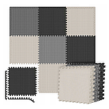 Мат-пазл Hop-Sport EVA 1см HS-A010PM - 9 частин чорний/білий/сірий, фото 9