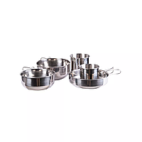 Набір столового посуду Cook Set Stainless Steel 5-PCS Mil-Tec, Німеччина