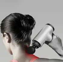 Акумуляторний масажер для тіла Fascial Gun MP-320, Вібраційний ударний масажер, Масажний пістолет, фото 4