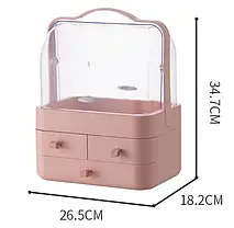 Органайзер для косметики 4 секції (рожевий) YM206-1 Three Drawers, Косметичний органайзер, фото 3