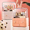 Органайзер для косметики 4 секції великий (рожевий) YM206-2 Three Drawers, Косметичний органайзер, фото 7
