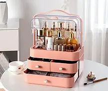 Органайзер для косметики 4 секції великий (рожевий) YM206-2 Three Drawers, Косметичний органайзер, фото 5