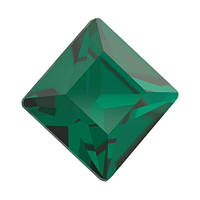 Квадрати в цапах Preciosa (Чехія) 8х8 мм Emerald/срібло