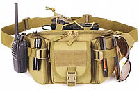 Большая тактическая поясная сумка на бедра Edibazzar койот DBUY Велика тактична поясна сумка на стегна