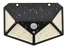 Ліхтар прожектор на сонячній батареї з датчиком руху Solar Wall Lamp SH-100 Чорний, фото 3