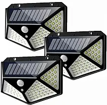 Ліхтар прожектор на сонячній батареї з датчиком руху Solar Wall Lamp SH-100 Чорний, фото 4