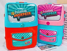 Навчальний набір для малювання РОЖЕВИЙ backpack packing 3in1, Набір художника дитячий, фото 6