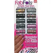 Набір для дизайну нігтів Fab Foils, Нігтьові наклейки, Декор для нігтів, фото 3