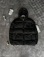 Куртка Stone Island черная | Пуховик Стон Айленд на осень - зиму
