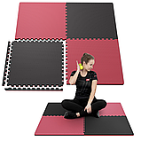 Мат-пазл Hop-Sport EVA 2см HS-A020PM - 4 частин червоно-чорний, фото 2