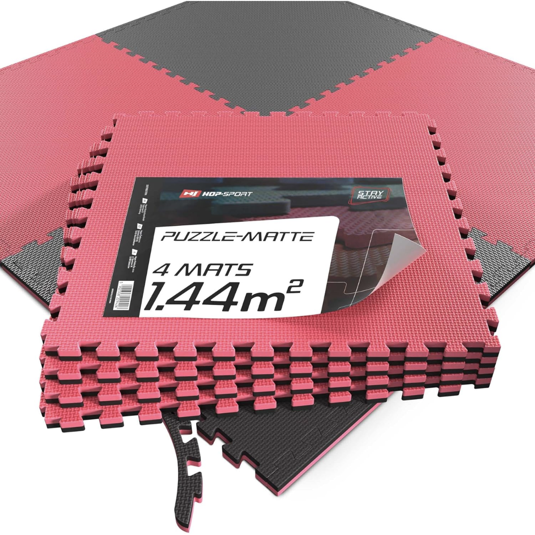 Мат-пазл Hop-Sport EVA 2см HS-A020PM - 4 частин червоно-чорний, фото 1