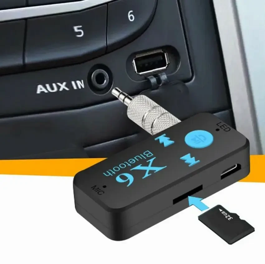 Bluetooth приймач аудіо ресивер BT X6+TF card | Бездротовий блютуз адаптер - фото 3 - id-p1566538508