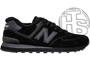 Жіночі кросівки New Balance 574 Triple Black (с мехом) ML574EVE