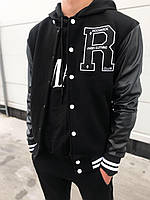 Бомбер мужской спортивный черная куртка для мужчины ROC DBUY Бомбер чоловічий спортивний чорна куртка для