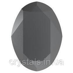 Овали в цапах Preciosa (Чехія) 14х10 мм Jet Hematite/золото, фото 1