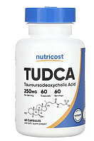 Nutricost, TUDCA, Тудка -Тауроурсодезоксихолевая кислота 250 мг 60 капсул