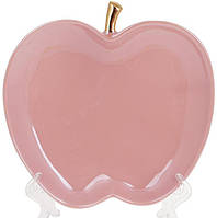 Набір 4 блюда "Яблуко" 18х18х3см порцеляна, рожевий перламутр із золотом TOS