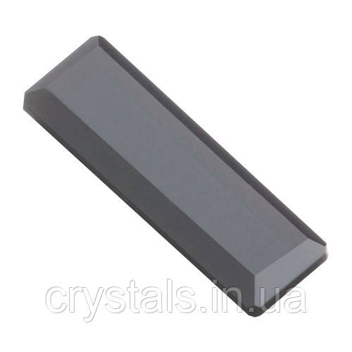Багети Maxima в цапах Preciosa (Чехія) 7x3 мм Jet Hematite/срібло, фото 1