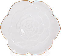 Набор 4 керамических тарелки "Rose" 23х21.5х3см, белый с золотом TOS