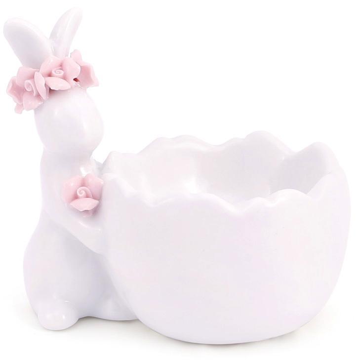 Подставка для яйца "Кролик с розовым веночком" керамическая TOS - фото 1 - id-p2024287300