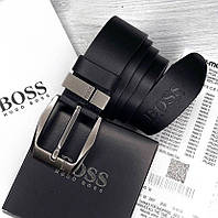 Ремень хуго босс мужской кожаный черный Hugo Boss DBUY Ремінь хуго бос чоловічий шкіряний чорний Hugo Boss