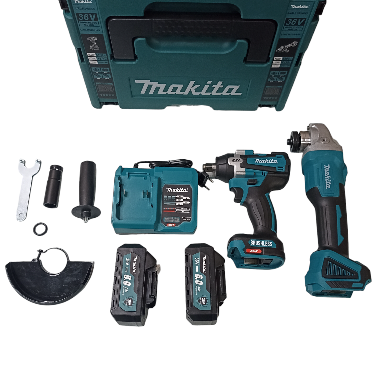 Набір акумуляторного інструменту Makita 2 в 1 (36V/5A) гайковерт Makita DTW 285, болгарка Makita DGA 404