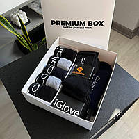 Подарочный бокс для мужчины трусы боксеры кельвин кляйн и носки Winter Premium Box CK Boxer Black DBUY