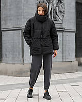 Черная зимняя женская зимняя куртка Staff swe black oversize DBUY Чорна зимова жіноча зимова куртка Staff swe