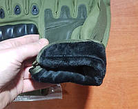 Зимние тактические перчатки G3, олива, теплые на меху, есть ОПТ, три цвета XL / 9,5" / 24 см., Модель К4 олива
