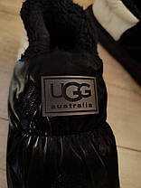 UGG Угги дутики двухцветные ЧЕРНЫЕ с белым на черной гибкой высокой подошве, фото 4