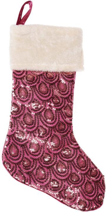 Шкарпетка для подарунків "Рожевий" 53см, з паєтками TOS