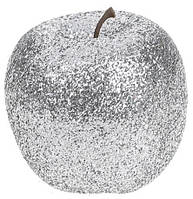 Набір 4 підвіски "Яблуко" 7см сріблястий з глітером, пінопласт TOS